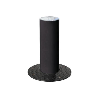 Brushed Steel Retracting Bollard in Black