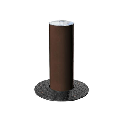 Brushed Steel Retracting Bollard in Brown