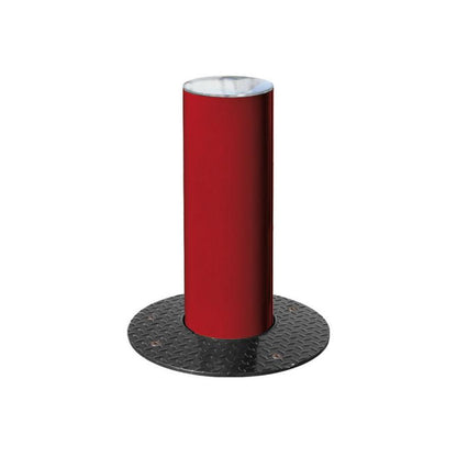 Brushed Steel Retracting Bollard in Burgundy