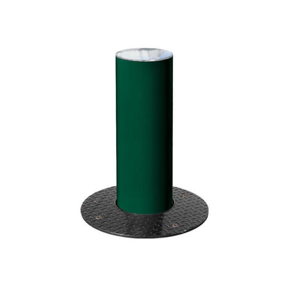 Brushed Steel Retracting Bollard in Green