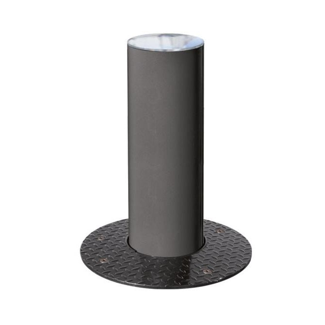 Brushed Steel Retracting Bollard in Grey