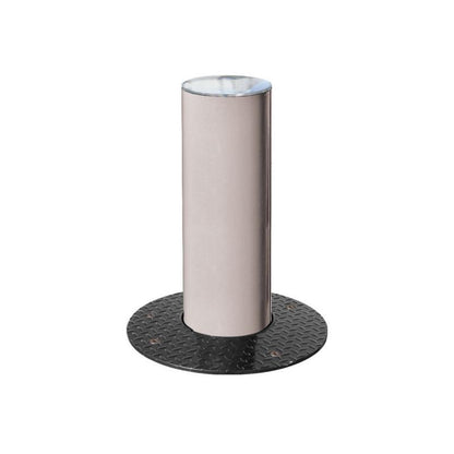 Brushed Steel Retracting Bollard in Light Grey