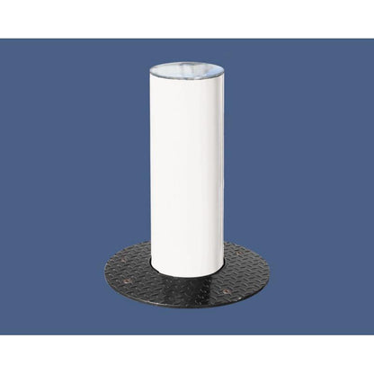 Brushed Steel Retracting Bollard in White